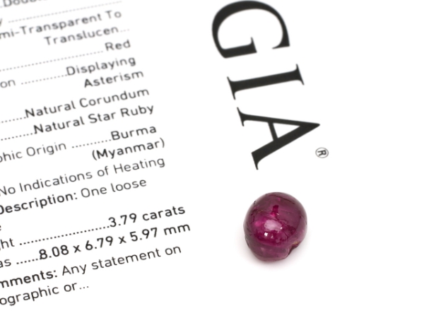 Natural Burma Star Ruby Cabochon GIA Report