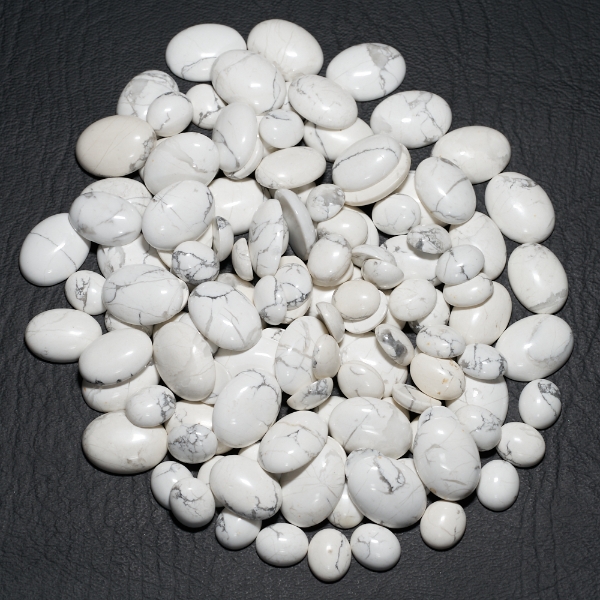 Natural Howlite (Stabilized)- 129pc Oval Cabochon Lot